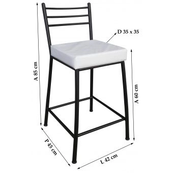 Banco Metalnew Paris 60 cm Preto