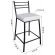 Banco Metalnew Paris 60 cm Preto - Assento Branco