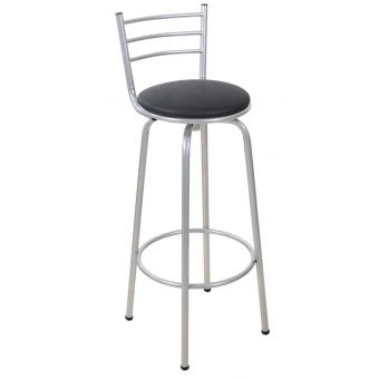 Banco Metalnew Assento Giratório 75 cm Prata