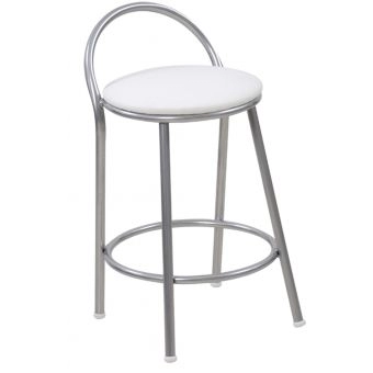 Banco Metalnew Com Encosto 47 cm Prata