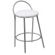 Banco Metalnew Com Encosto 47 cm Prata - Assento Branco