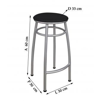 Banco Metalnew Nice 60 cm Prata
