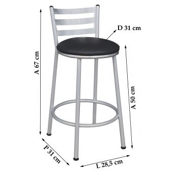 Banco Metalnew Millenium 50 cm Prata