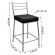 Banco Metalnew Paris 60 cm Prata - Assento Preto