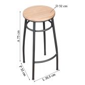 Banco Metalnew Viracopos 75 cm Preto