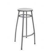 Banco Metalnew Nice 75 cm Prata - Assento Branco