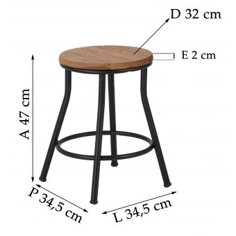 Banco Proa 47 cm Metalnew