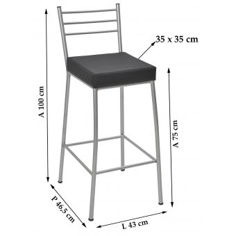 Banco Metalnew Paris 75 cm Prata
