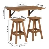 Mesa de Parede c/2 Bancos Mare Metalnew