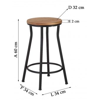 Banco Proa 60 cm Metalnew