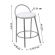 Banco Metalnew Com Encosto 47 cm Prata - Assento Branco