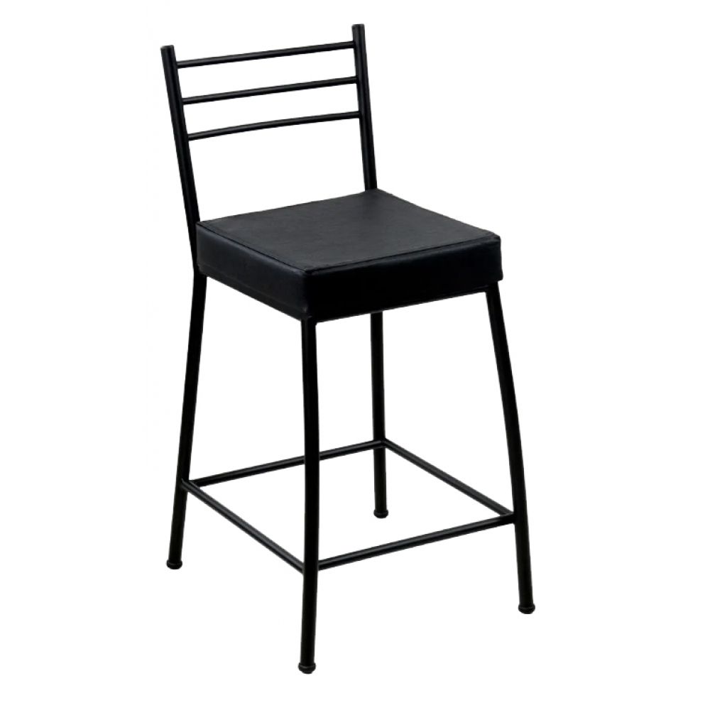 Banco Metalnew Paris 60 cm Preto - Assento Preto