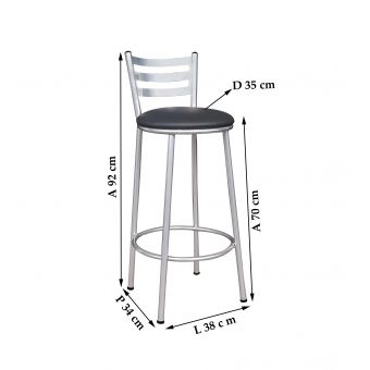 Banco Metalnew Millenium 70 cm Prata