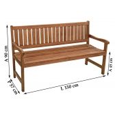 Banco Metalnew Lyptus para Jardim 1,50