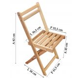 Cadeira Metalnew Dobrável Lyptus Acácia