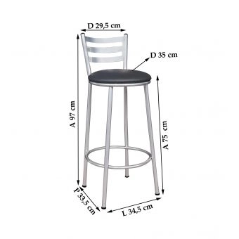 Banco Metalnew Millenium 75 cm prata
