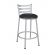 Banco Metalnew Millenium 50 cm Prata - Assento Preto