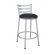 Banco Metalnew Millenium 50 cm Prata - Assento Preto