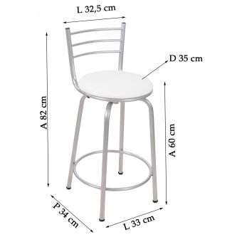 Banco Metalnew Assento Giratório 60 cm Prata