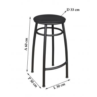 Banco Metalnew Nice 60 cm Preto