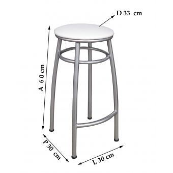 Banco Metalnew Nice 60 cm Prata
