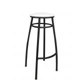 Banco Metalnew Nice 75 cm Preto - Assento Branco