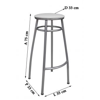 Banco Metalnew Nice 75 cm Prata