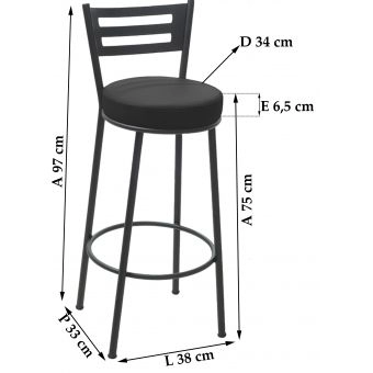 Banco Metalnew Verona 75 cm Preto