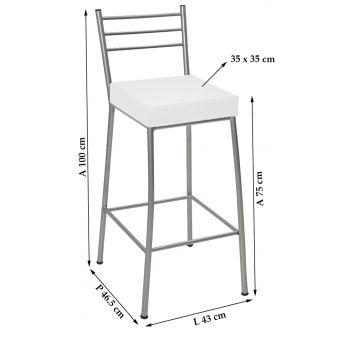 Banco Metalnew Paris 75 cm Prata