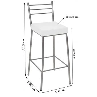 Banco Metalnew Paris 75 cm Prata