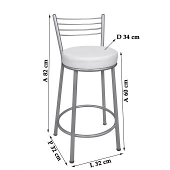 Banco Metalnew Roma 60 cm - Prata