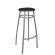 Banco Metalnew Nice 75 cm Prata - Assento Preto