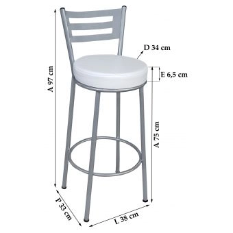 Banco Metalnew Verona 75 cm Prata
