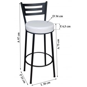 Banco Metalnew Verona 75 cm Preto