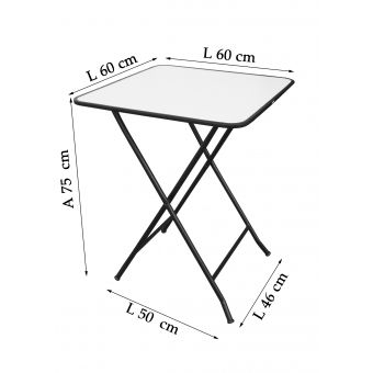 Mesa Metalnew Dobrável Milleniun Preta