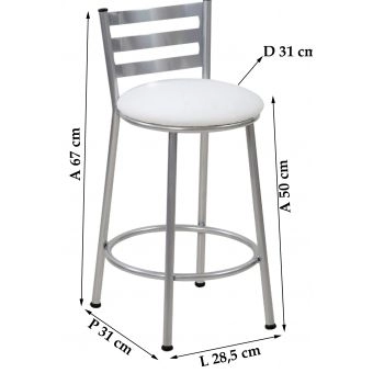 Banco Metalnew Millenium 50 cm Prata
