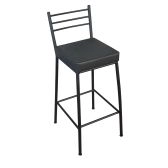 Banco Metalnew Paris 75 cm Preto - Assento Preto