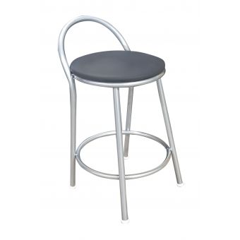 Banco Metalnew Com Encosto 47 cm Prata