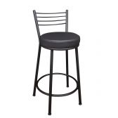 Banco Metalnew Roma 60 cm Preto - Assento Preto