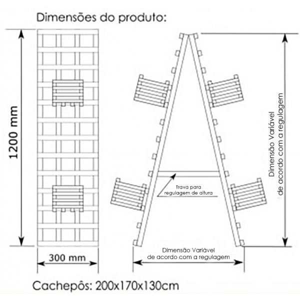 Floreira Escada Hibísco Metalnew