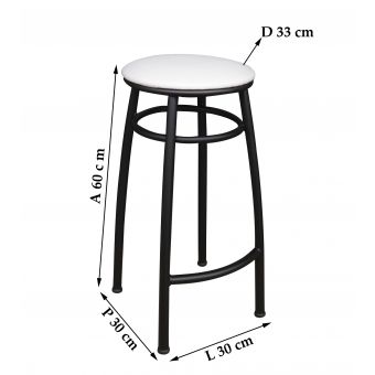 Banco Metalnew Nice 60 cm Preto