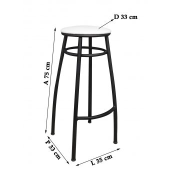Banco Metalnew Nice 75 cm Preto