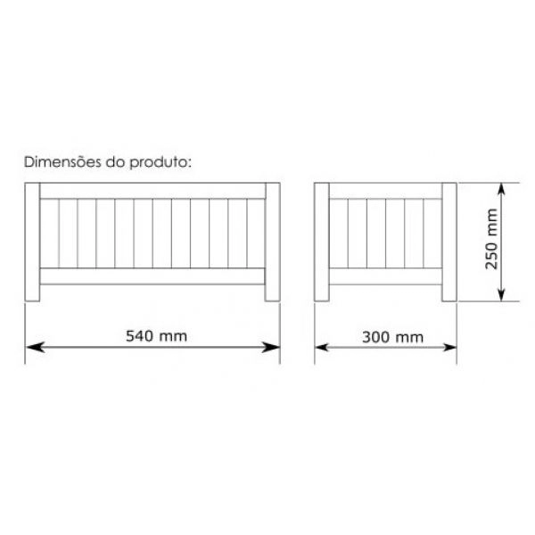 Cachepô Medio Retângular Metalnew