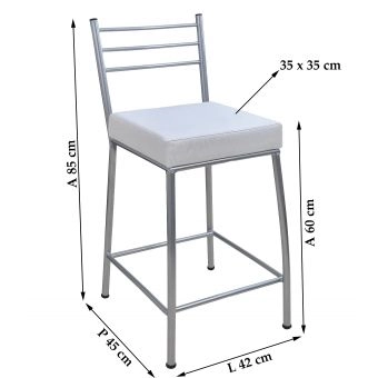 Banco Metalnew Paris 60 cm Prata