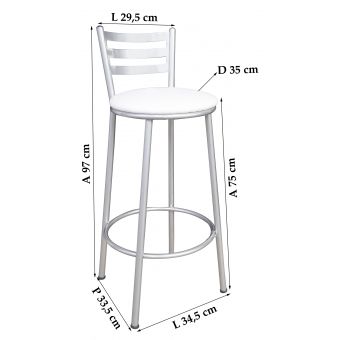 Banco Metalnew Millenium 75 cm prata
