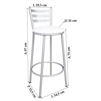 Banco Metalnew Millenium 75 cm prata