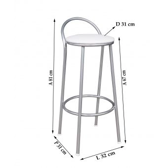 Banco Metalnew Com Encosto 67 cm prata