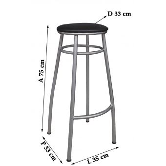Banco Metalnew Nice 75 cm Prata